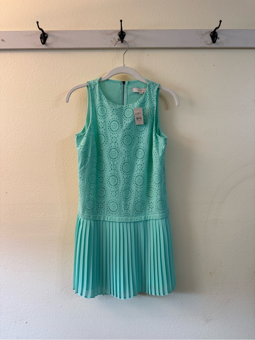 LOFT Mint Green Eyelet Pleat Hem Girls' Dress